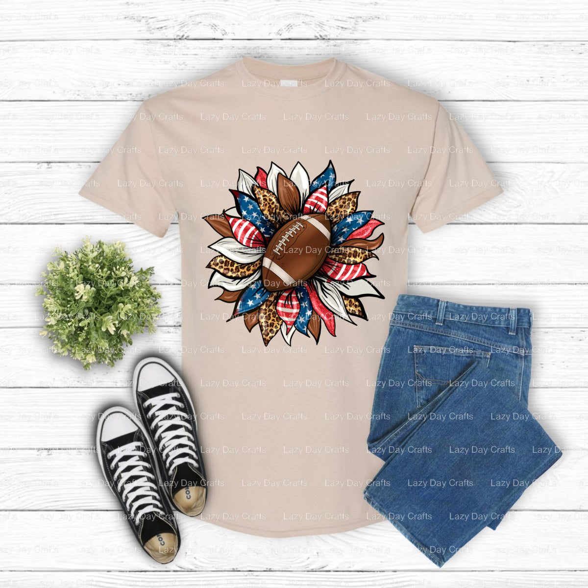 Sunflower Vibes Football – Ready to Press DTF Transfer (view 2 of 2) – by Lazy Day Crafts – DTF Transfers – DTF Transfers,...