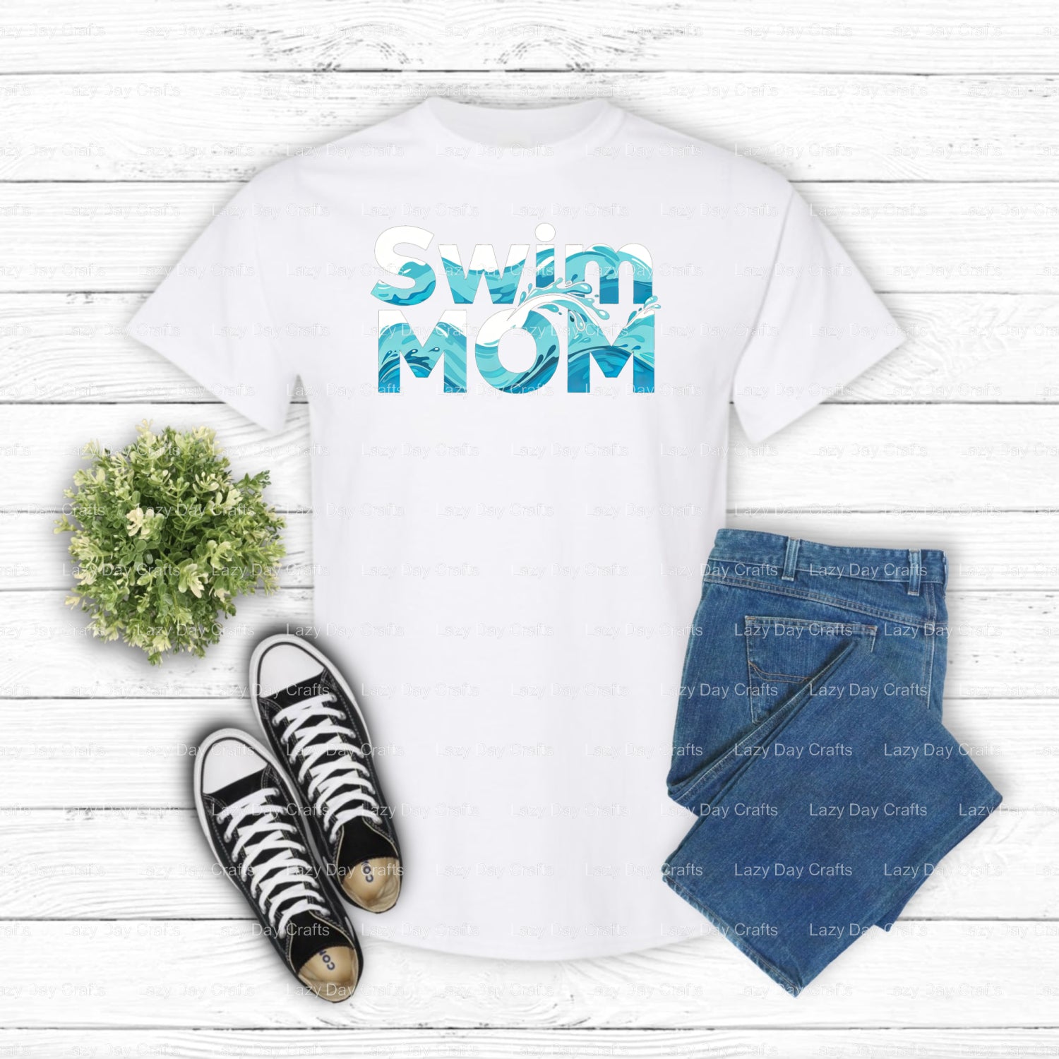 SWIM MOM – DTF Transfer (view 1 of 2) – by Lazy Day Crafts – DTF Transfers – DTF Transfers, Premade DTF