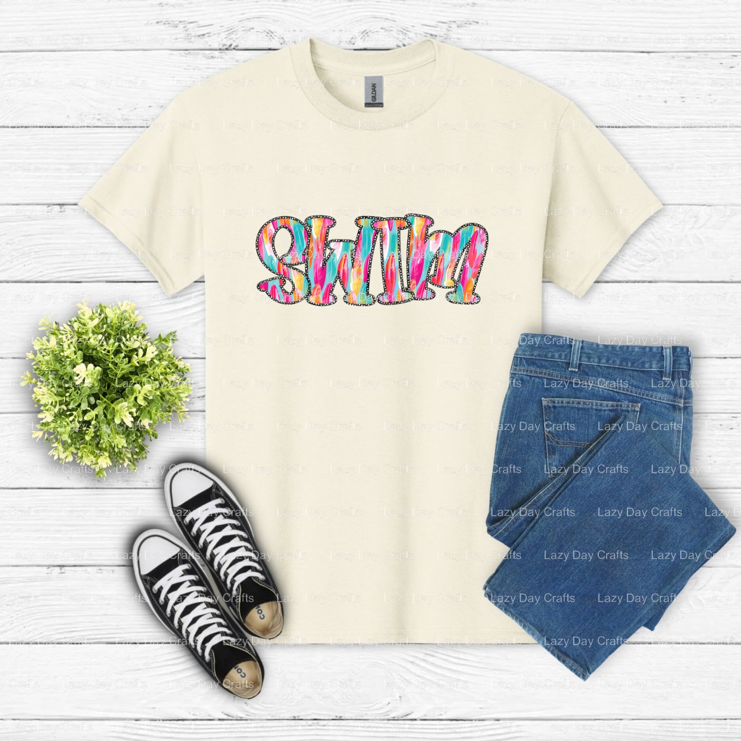 SWIM – Premade DTF Transfer (view 1 of 2) – by Lazy Day Crafts – DTF Transfers – DTF Transfers, DTF Transfers