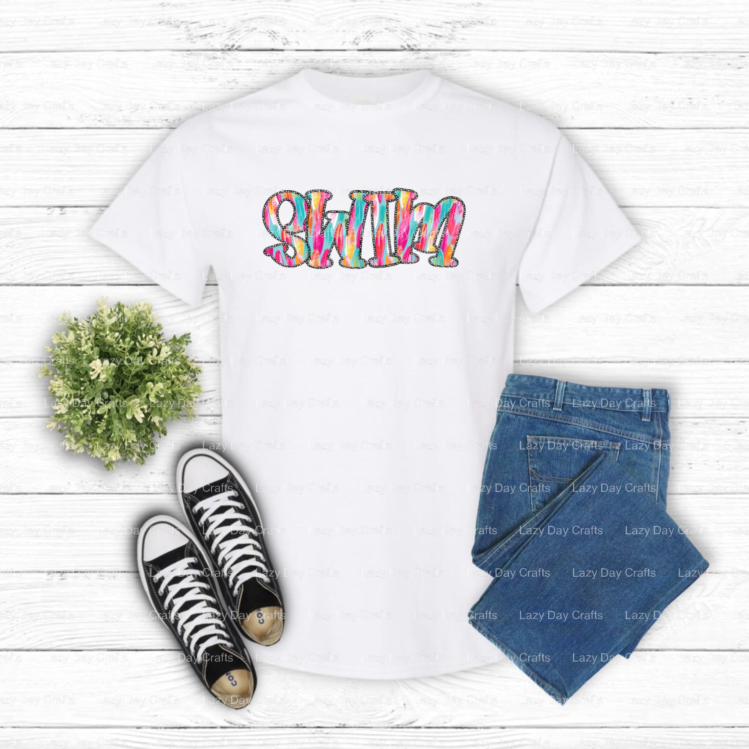 SWIM – Premade DTF Transfer (view 2 of 2) – by Lazy Day Crafts – DTF Transfers – DTF Transfers, DTF Transfers