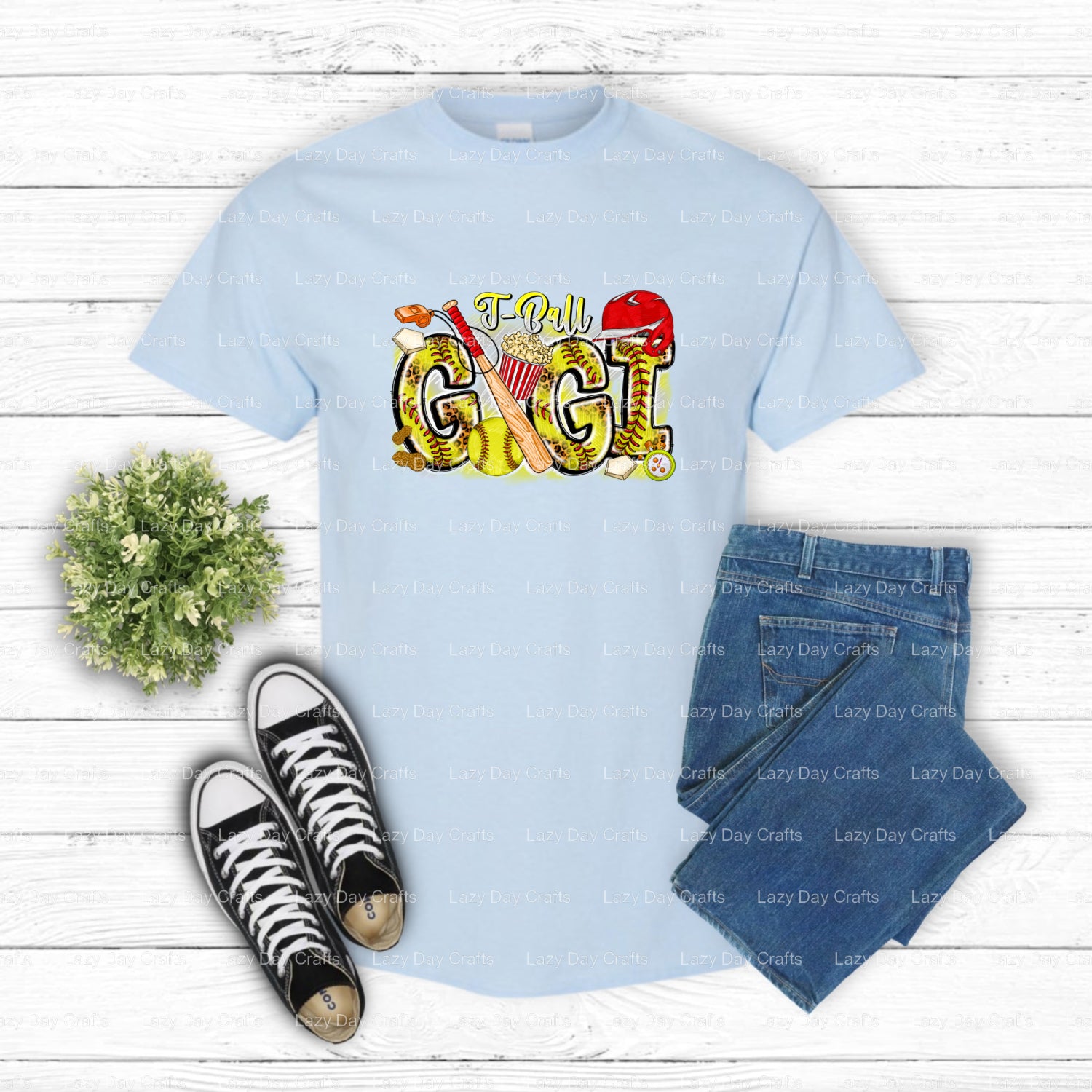 T-Ball Gigi – Ready to Press T-Ball DTF Transfer (view 1 of 2) – by Lazy Day Crafts – DTF Transfers – DTF Transfers, Prema...