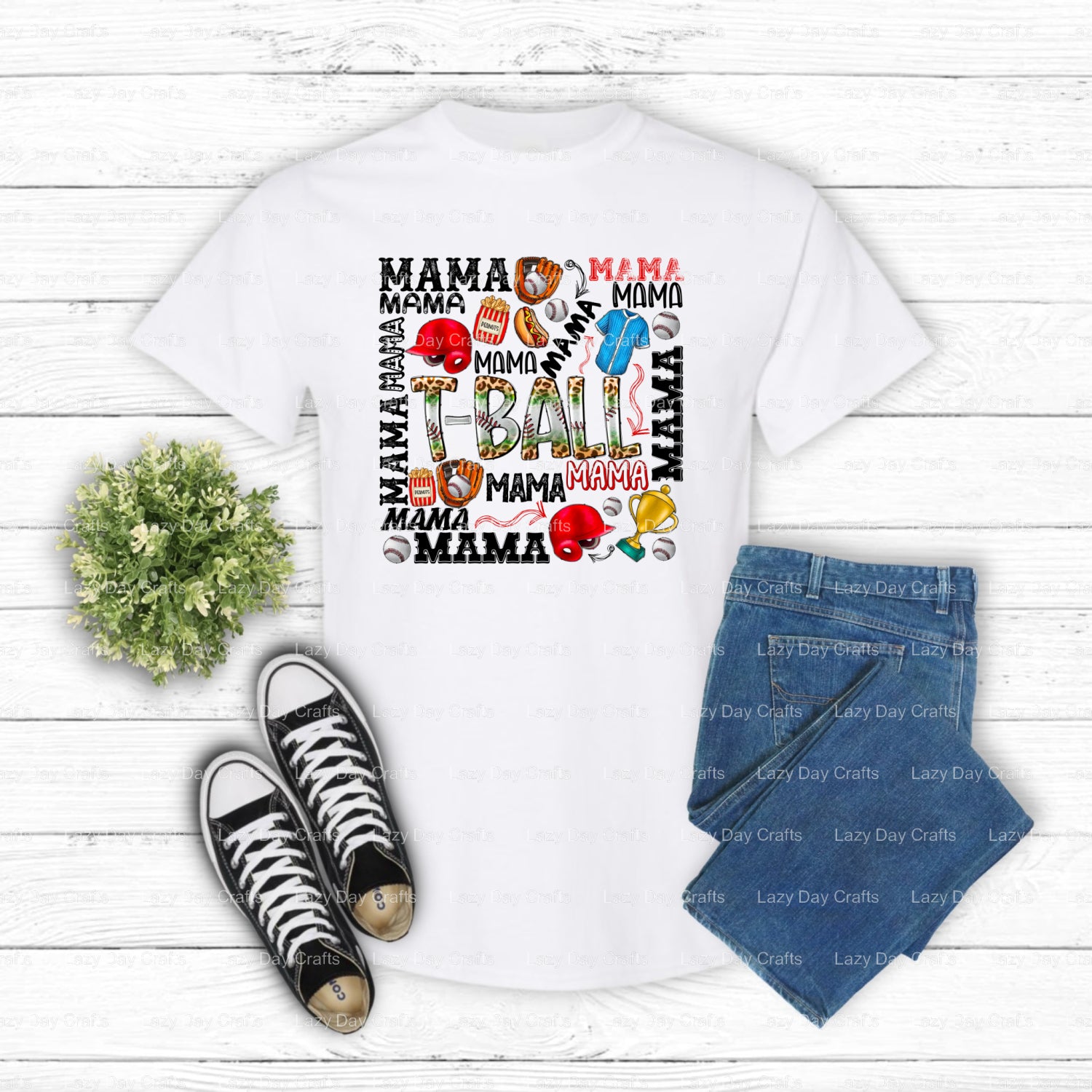 T-Ball Mama Ready to Press DTF Transfer (view 2 of 2) – by Lazy Day Crafts – DTF Transfers – DTF Transfers, Premade DTF