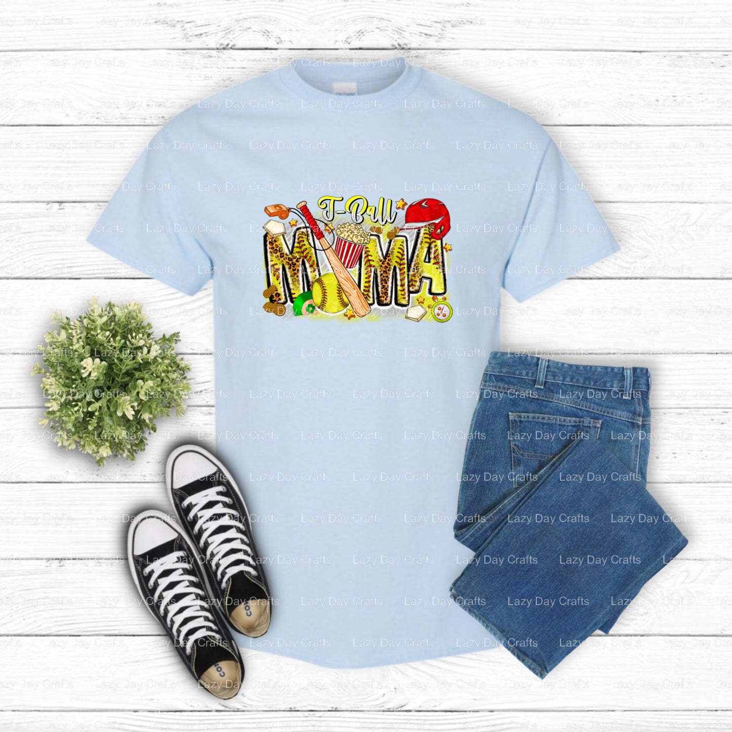 T Ball Mama – T-Ball DTF Transfer (view 1 of 2) – by Lazy Day Crafts – DTF Transfers – DTF Transfers, Premade DTF