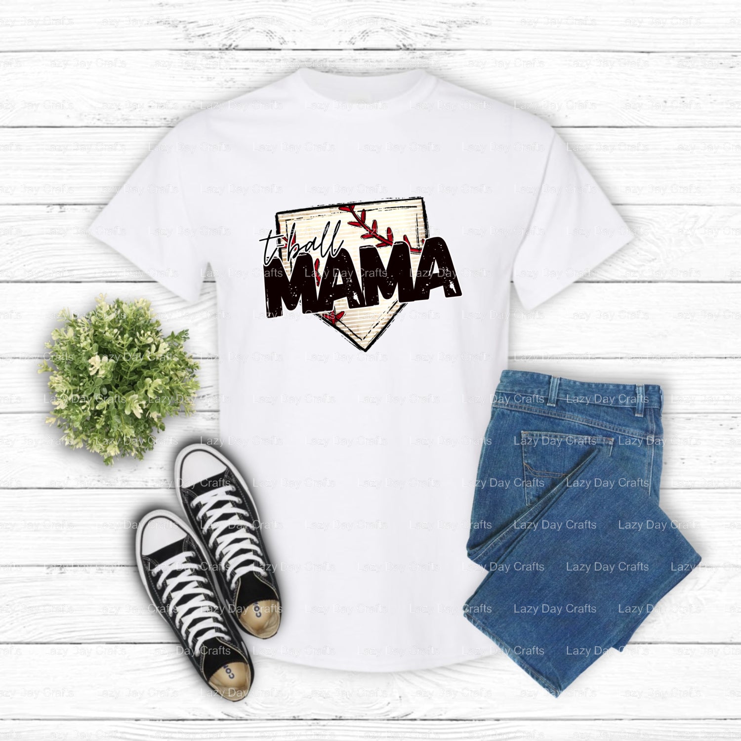 T-BALL MAMA – T-Ball DTF Transfer (view 2 of 2) – by Lazy Day Crafts – DTF Transfers – DTF Transfers, custom apparel