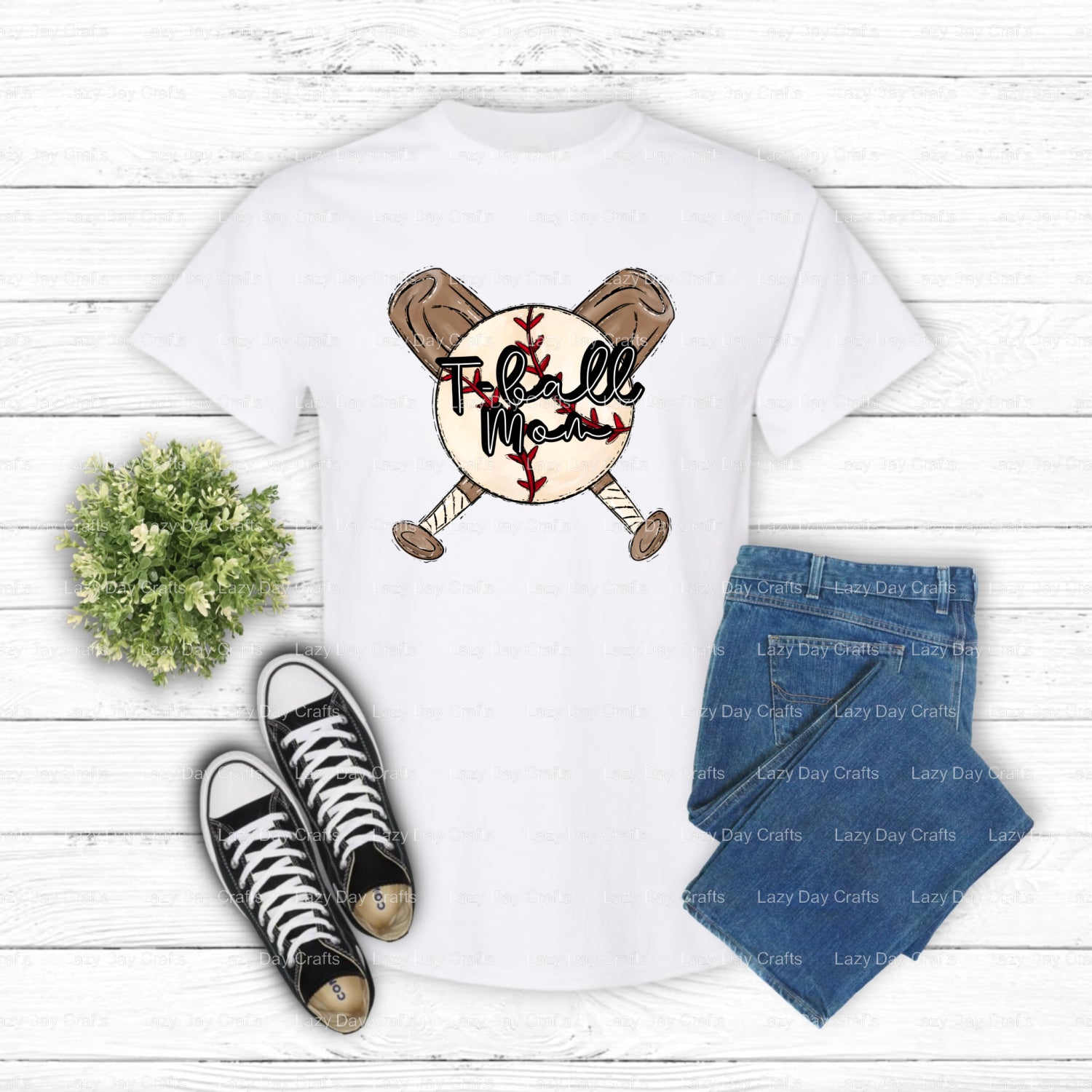 T-Ball Mom – T-Ball DTF Transfer (view 2 of 2) – by Lazy Day Crafts – DTF Transfers – DTF Transfers, Premade DTF