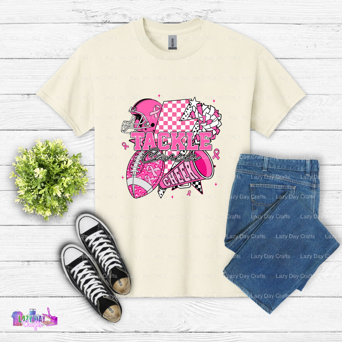 Tackle Breast Cancer – Breast Cancer Awareness DTF Transfer (view 1 of 2) – by Lazy Day Crafts – DTF Transfers – DTF Trans...