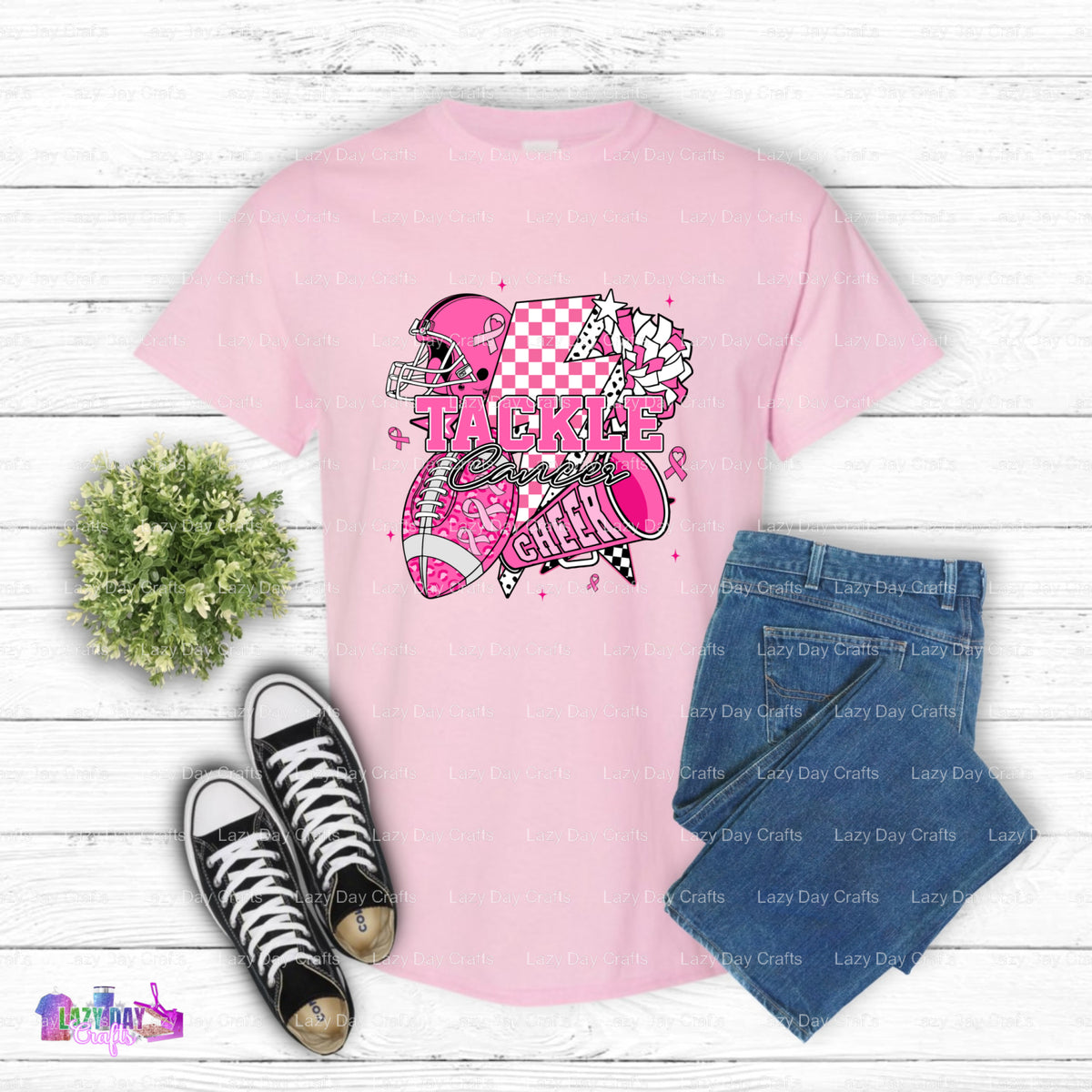 Tackle Breast Cancer – Breast Cancer DTF Transfer (view 1 of 2) – by Lazy Day Crafts – DTF Transfers – DTF Transfers, Prem...