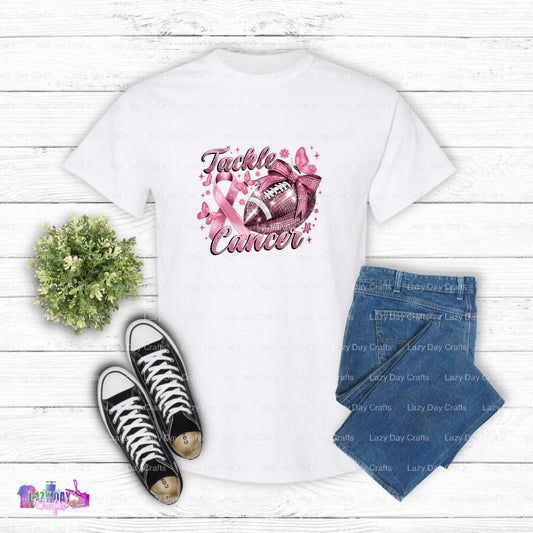 TACKLE CANCER – DTF Transfer (view 1 of 2) – by Lazy Day Crafts – DTF Transfers – DTF Transfers, Premade DTF