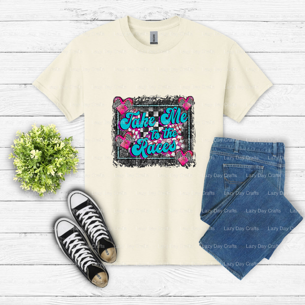 Take Me To The Races – Racing DTF Transfer (view 2 of 2) – by Lazy Day Crafts – DTF Transfers – DTF Transfers, Premade DTF