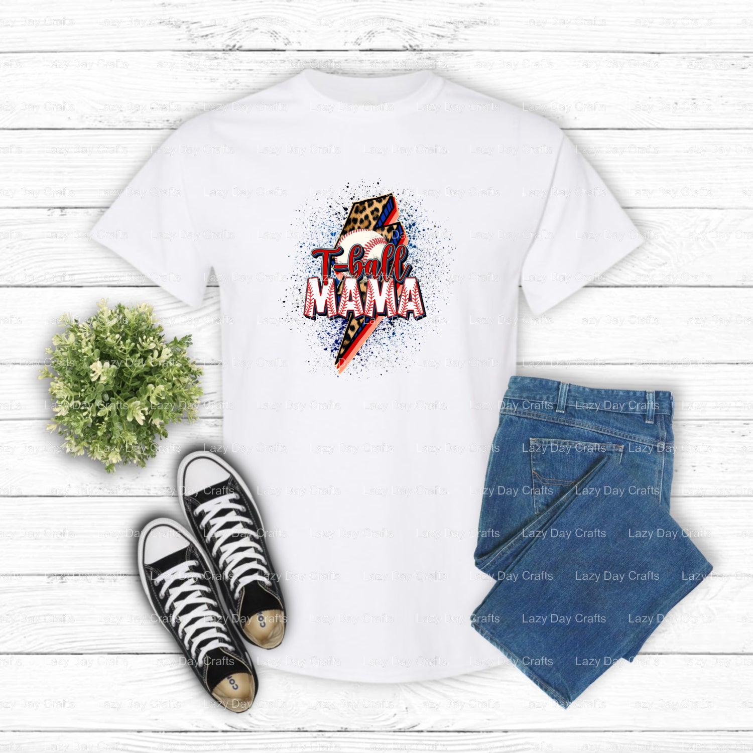 Tball Mama Leopard Lightning Bolt – Ready to Press DTF Transfer (view 2 of 2) – by Lazy Day Crafts – DTF Transfers – DTF T...