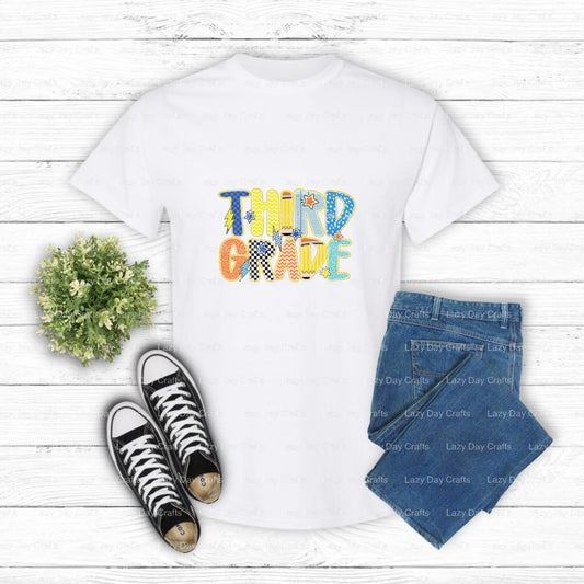 Third Grade Here I Come! Owl – DTF Transfer (view 1 of 2) – by Lazy Day Crafts – DTF Transfers – DTF Transfers, apparel