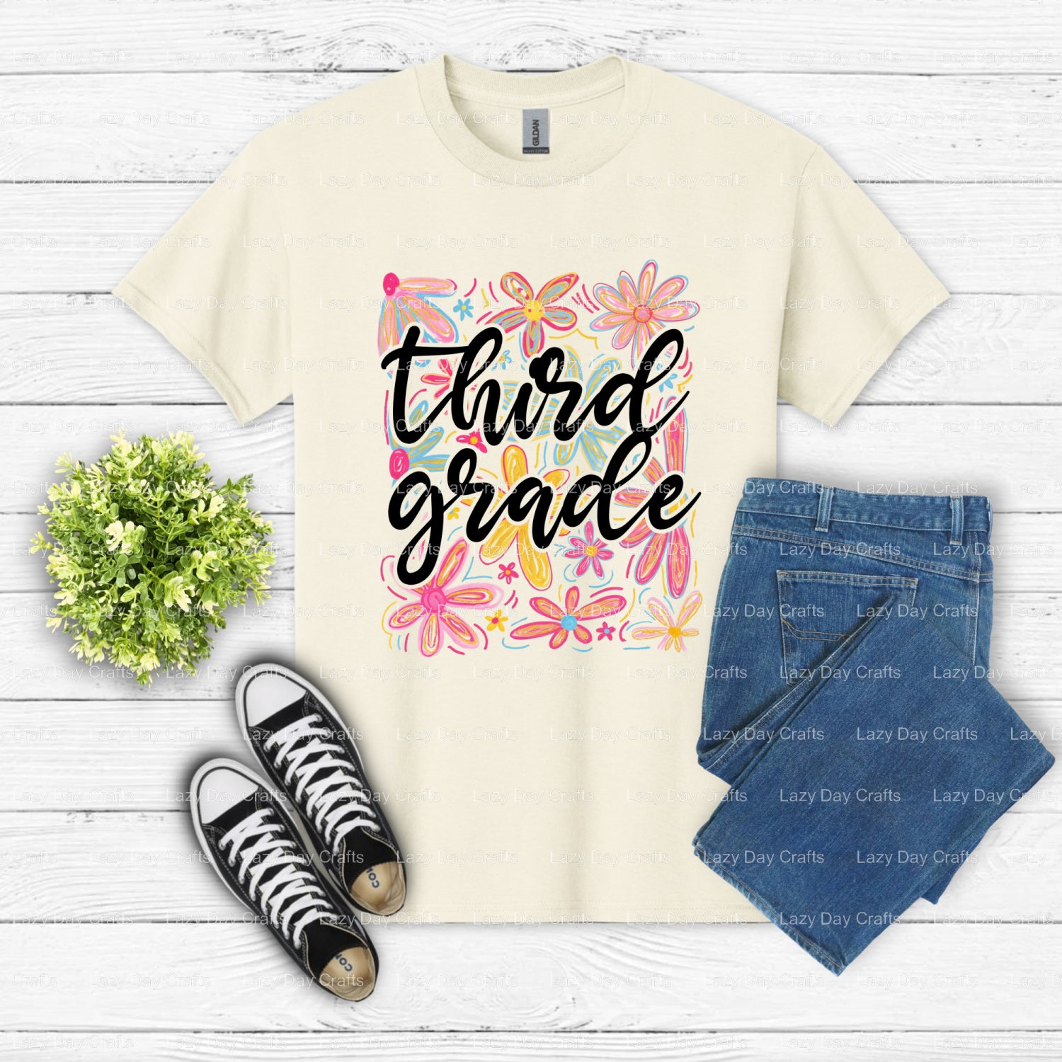 THIRD GRADE Owl Learning – DTF Transfer (view 2 of 2) – by Lazy Day Crafts – DTF Transfers – DTF Transfers, apparel