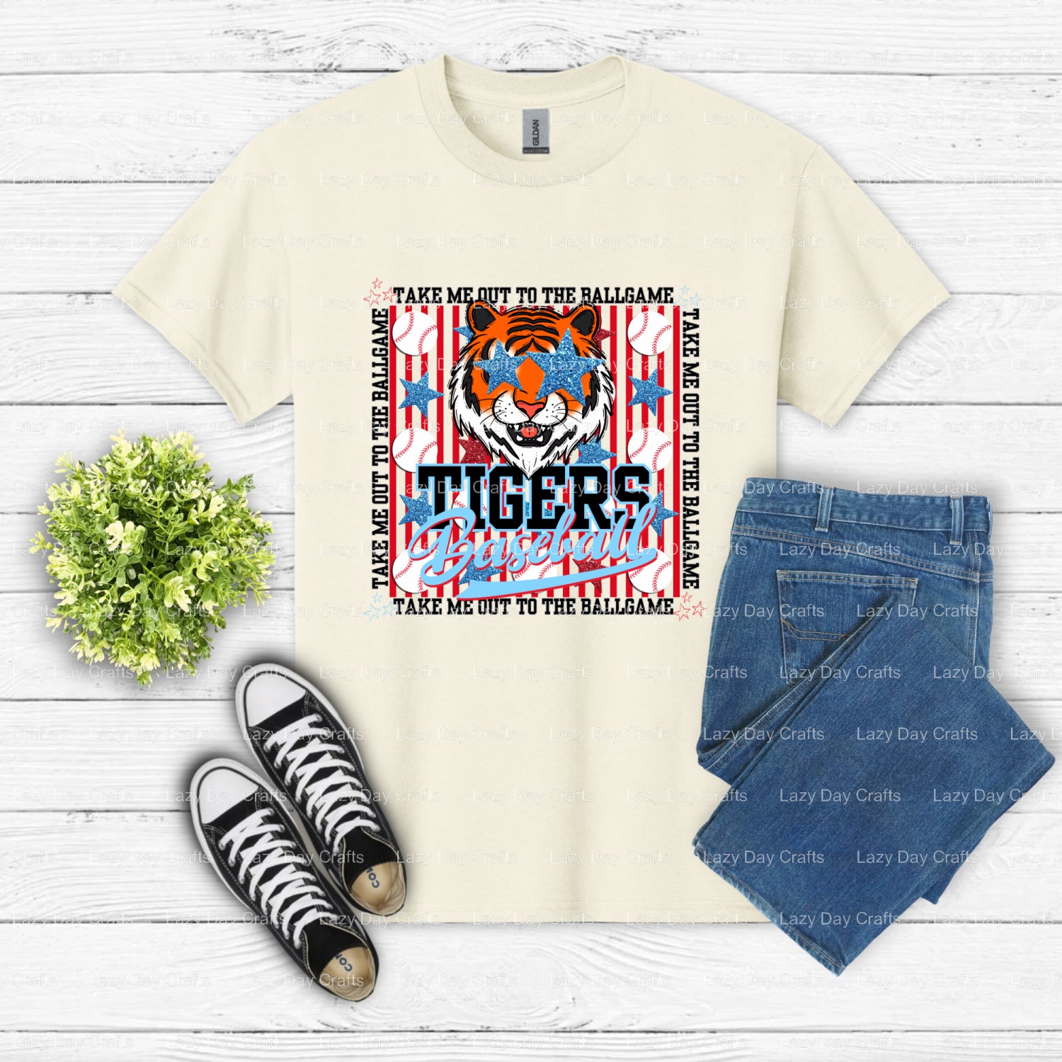TIGERS BASEBALL – DTF Transfer (view 2 of 2) – by Lazy Day Crafts – DTF Transfers – DTF Transfers, Premade DTF