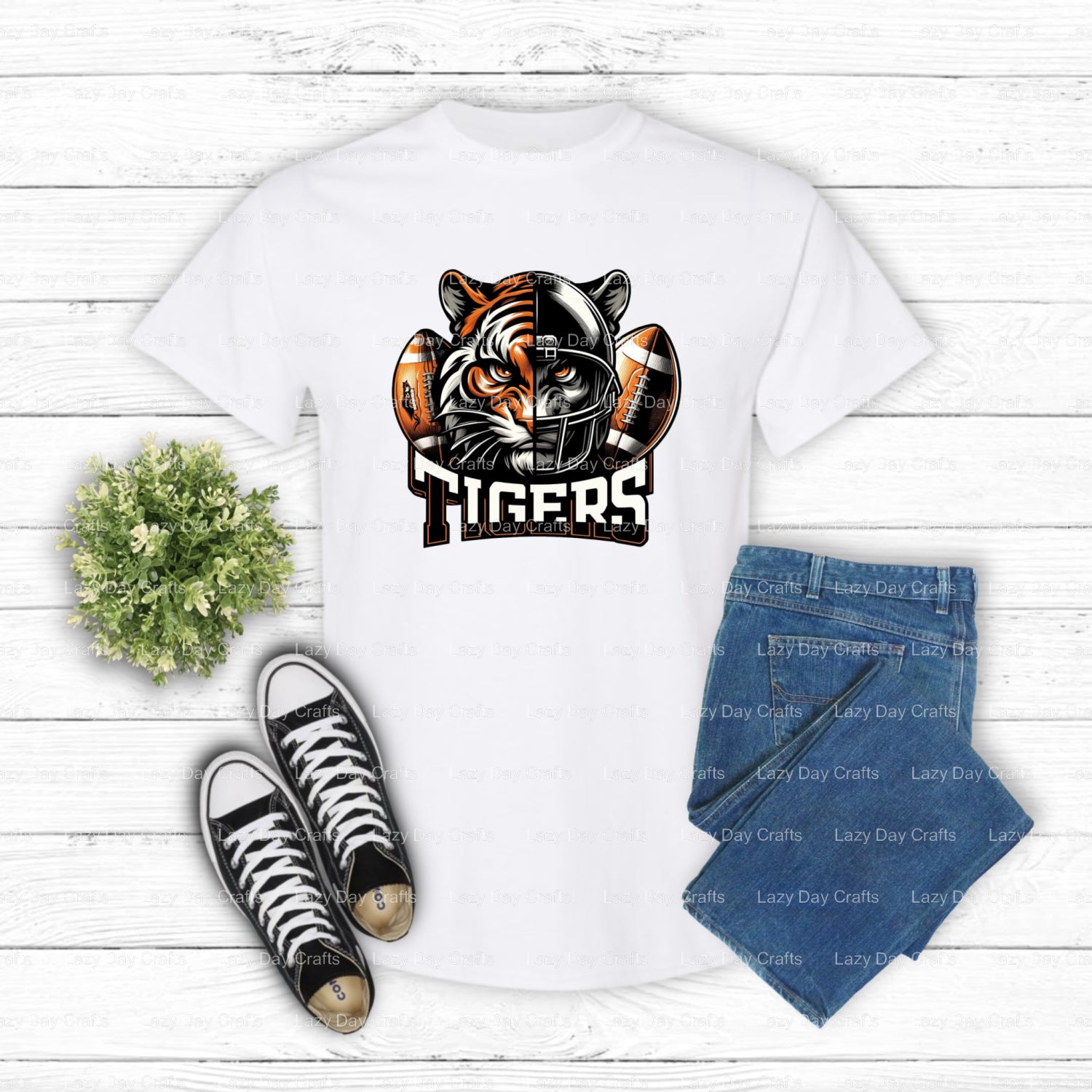 TIGERS – Mascot DTF Transfer (view 1 of 2) – by Lazy Day Crafts – DTF Transfers – DTF Transfers, Premade DTF