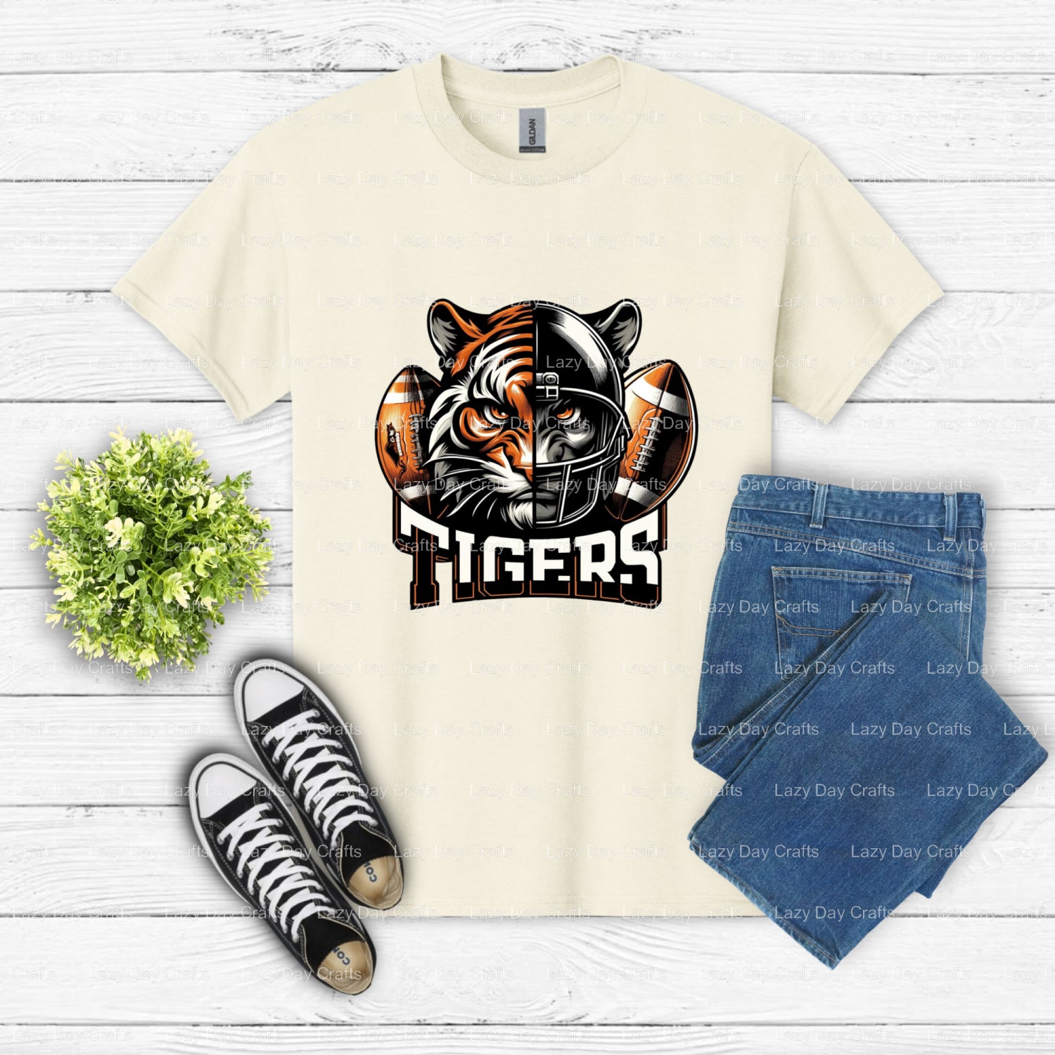 TIGERS – Mascot DTF Transfer (view 2 of 2) – by Lazy Day Crafts – DTF Transfers – DTF Transfers, Premade DTF
