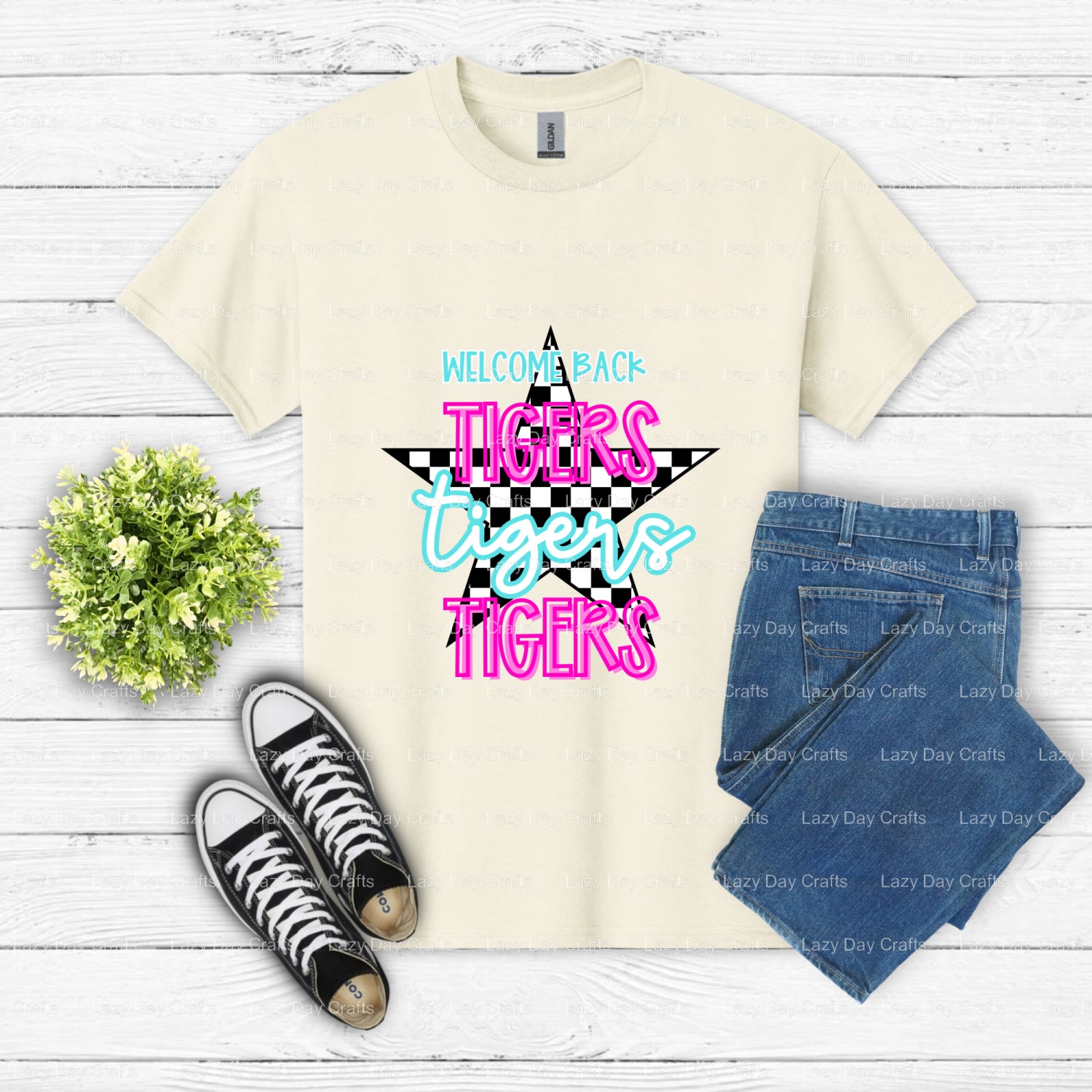 TIGERS – Mascot DTF Transfer (view 2 of 2) – by Lazy Day Crafts – DTF Transfers – DTF Transfers, Premade DTF