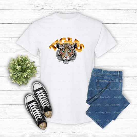 TIGERS – Mascot School Spirit DTF Transfer (view 1 of 2) – by Lazy Day Crafts – DTF Transfers – mascot, spirit wear