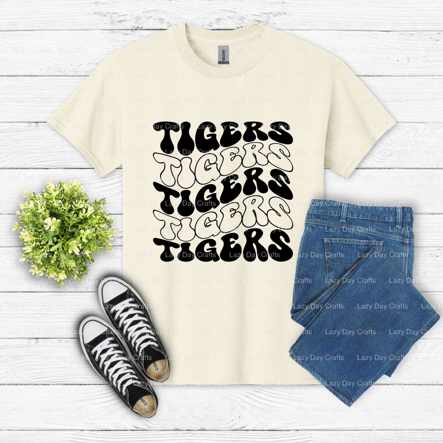 TIGERS – Mascot Spirit Wear DTF Transfer (view 2 of 2) – by Lazy Day Crafts – DTF Transfers – mascot spirit wear, DTF Tran...
