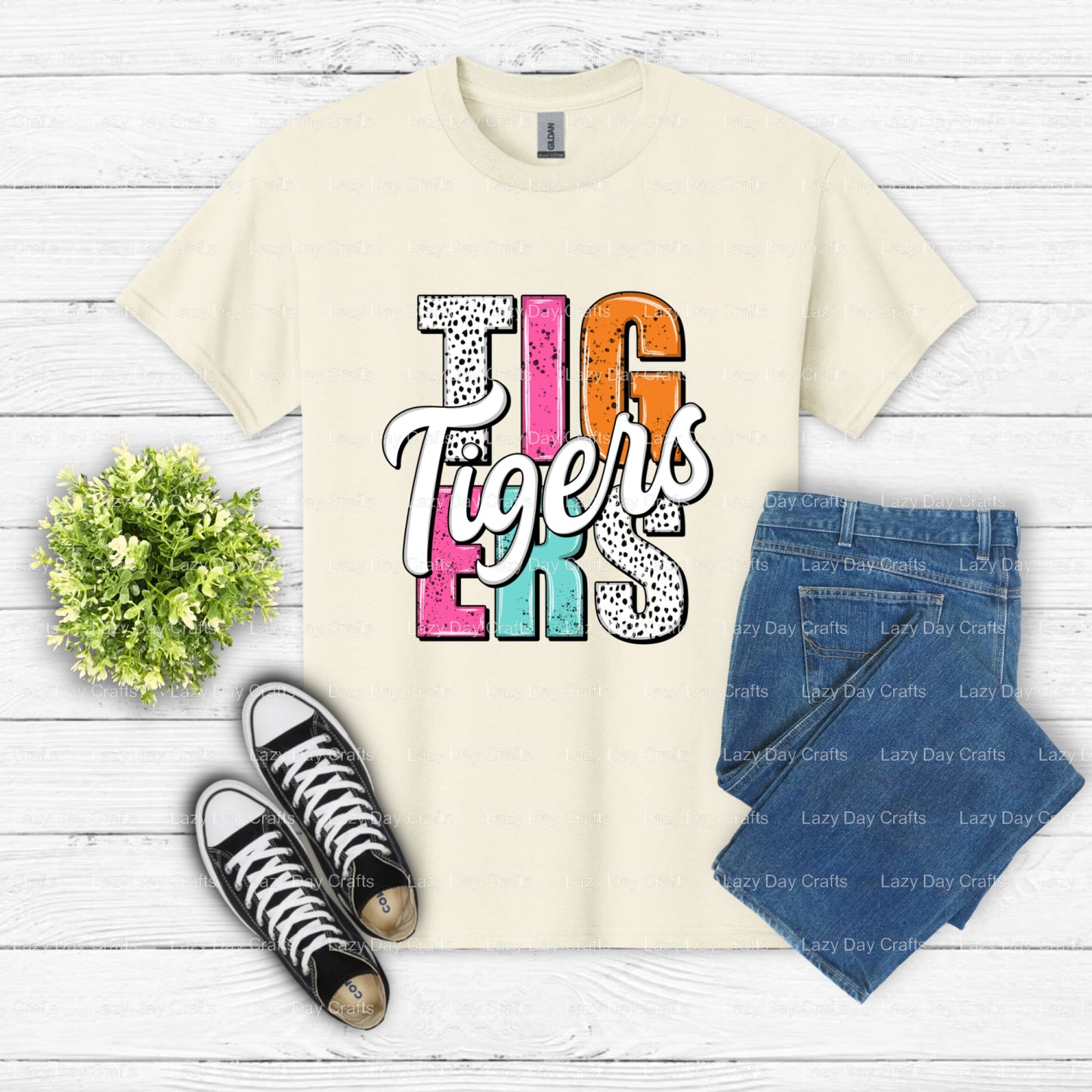 TIGERS Roaring Mascot – DTF Transfer (view 1 of 2) – by Lazy Day Crafts – DTF Transfers – DTF Transfers, Premade DTF