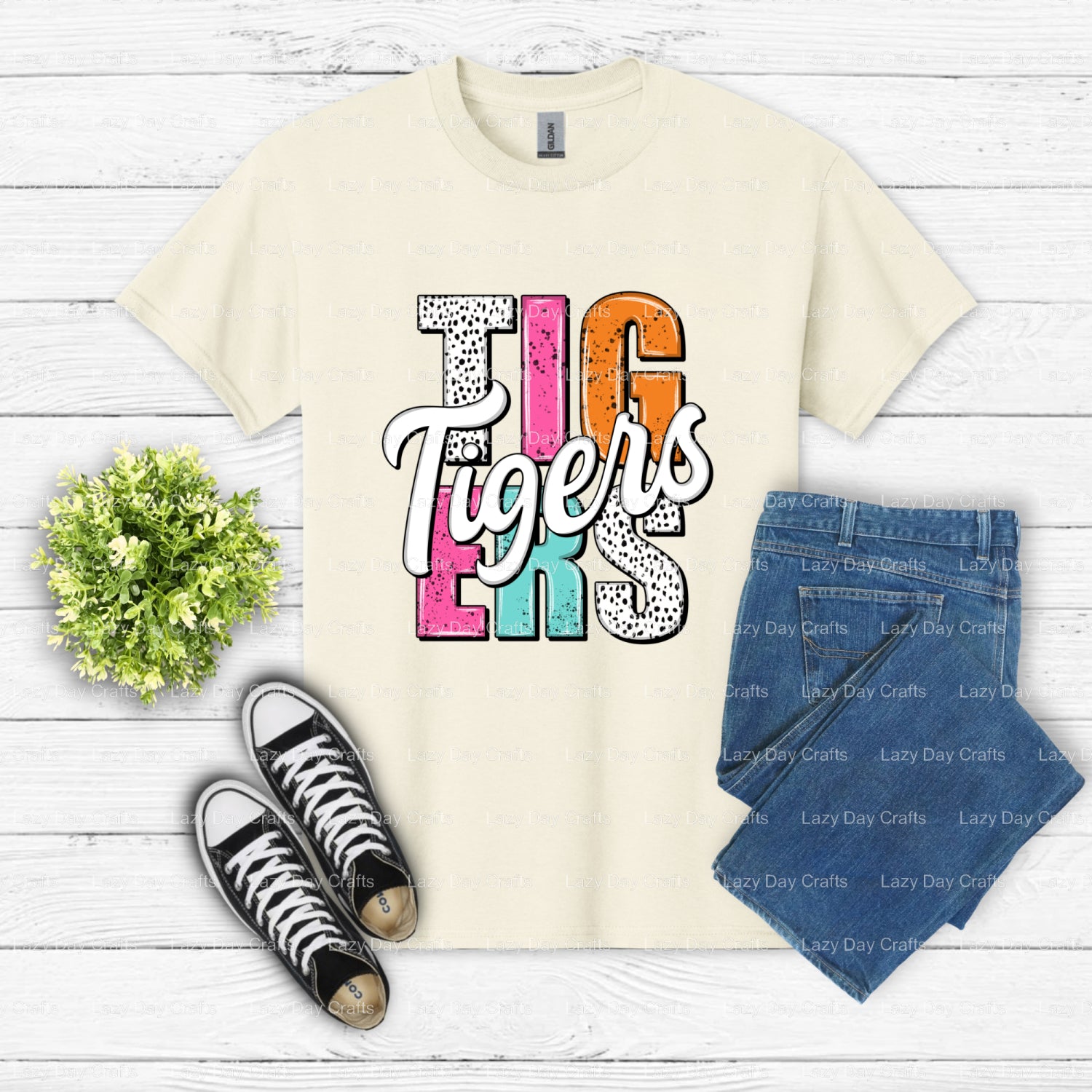 TIGERS Roaring Mascot – DTF Transfer (view 1 of 2) – by Lazy Day Crafts – DTF Transfers – DTF Transfers, Premade DTF