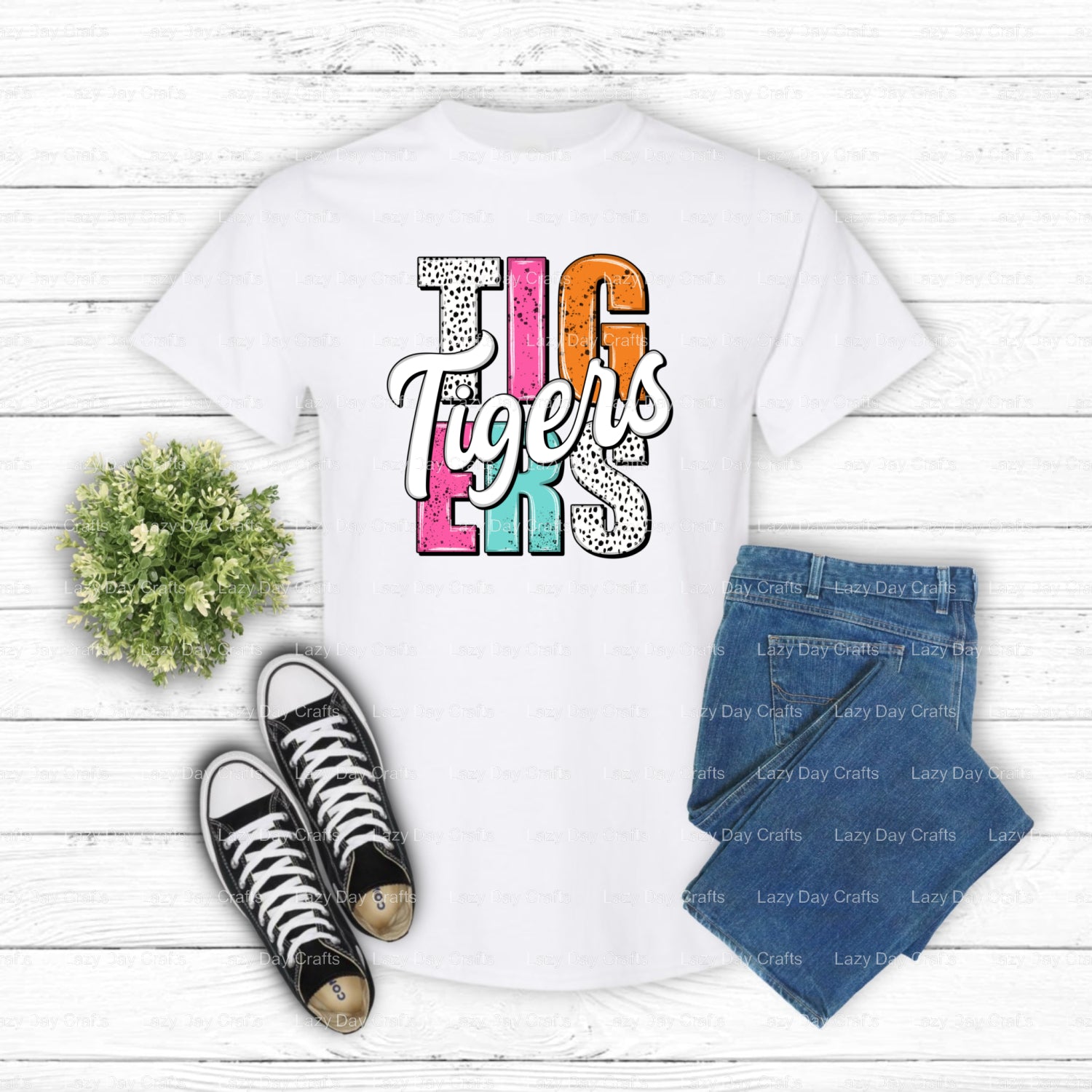 TIGERS Roaring Mascot – DTF Transfer (view 2 of 2) – by Lazy Day Crafts – DTF Transfers – DTF Transfers, Premade DTF