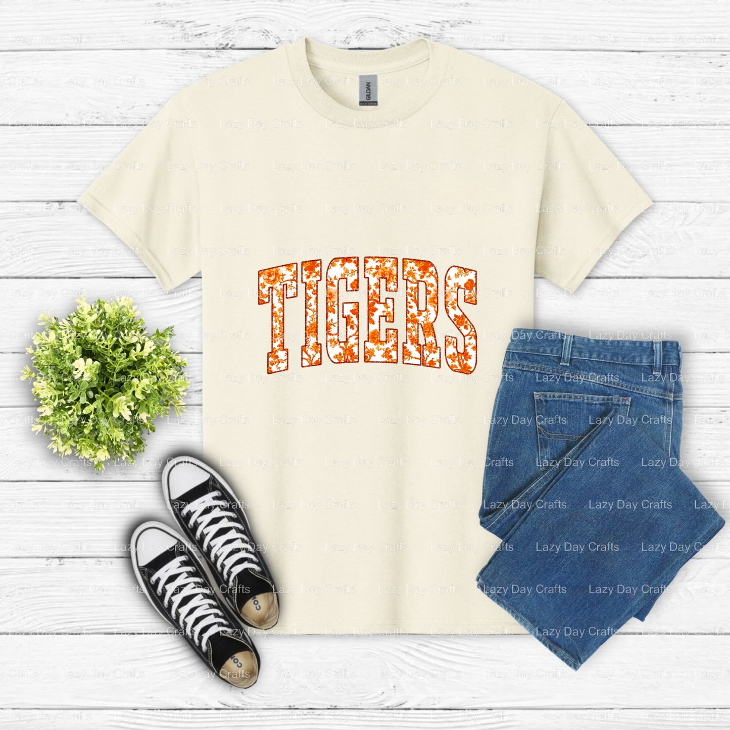 TIGERS Roaring Mascot – School Spirit DTF Transfer (view 2 of 2) – by Lazy Day Crafts – DTF Transfers – DTF Transfers, Pre...