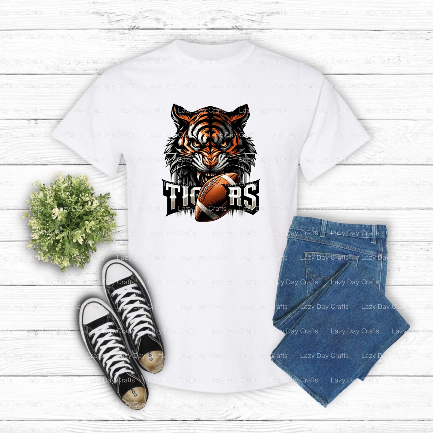 TIGERS School Mascot – DTF Transfer (view 1 of 2) – by Lazy Day Crafts – DTF Transfers – DTF Transfers, Apparel