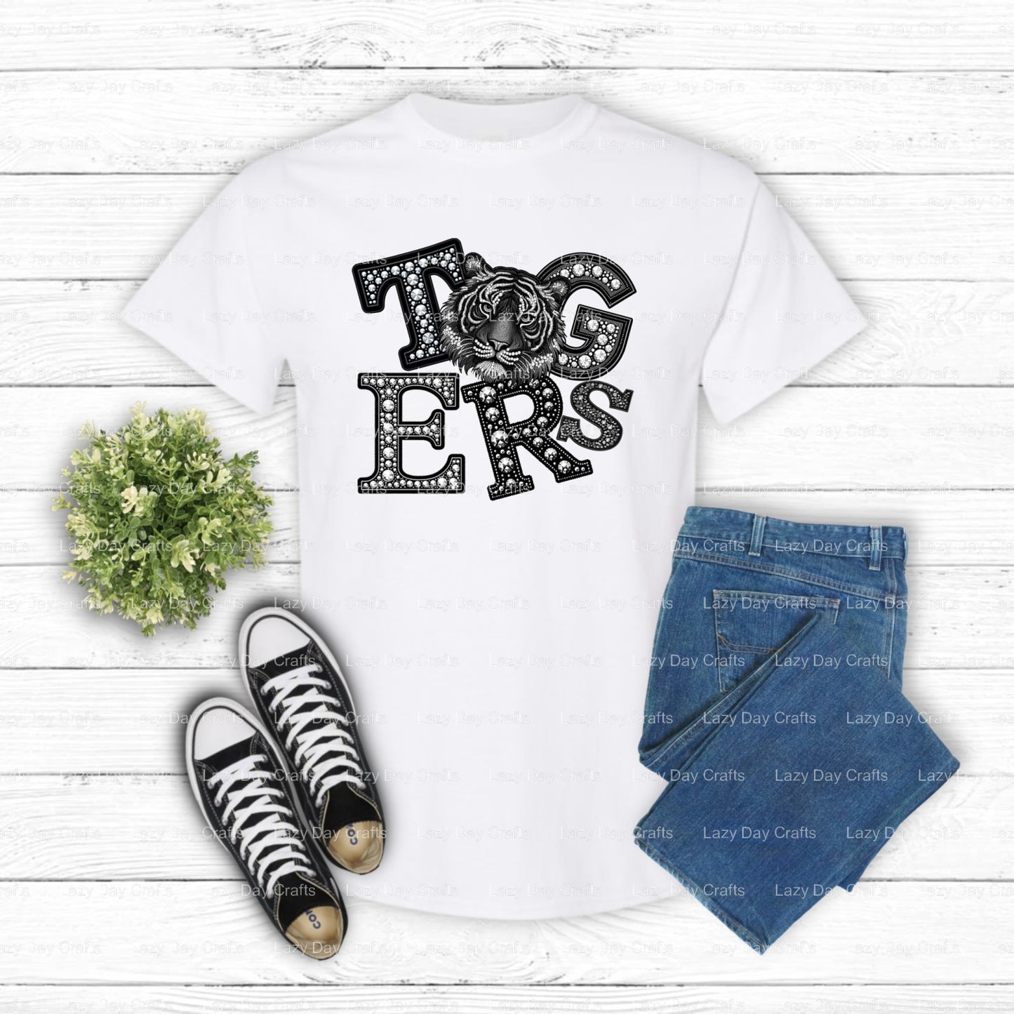 TIGERS – School Spirit DTF Transfer (view 1 of 2) – by Lazy Day Crafts – DTF Transfers – mascot, spirit wear