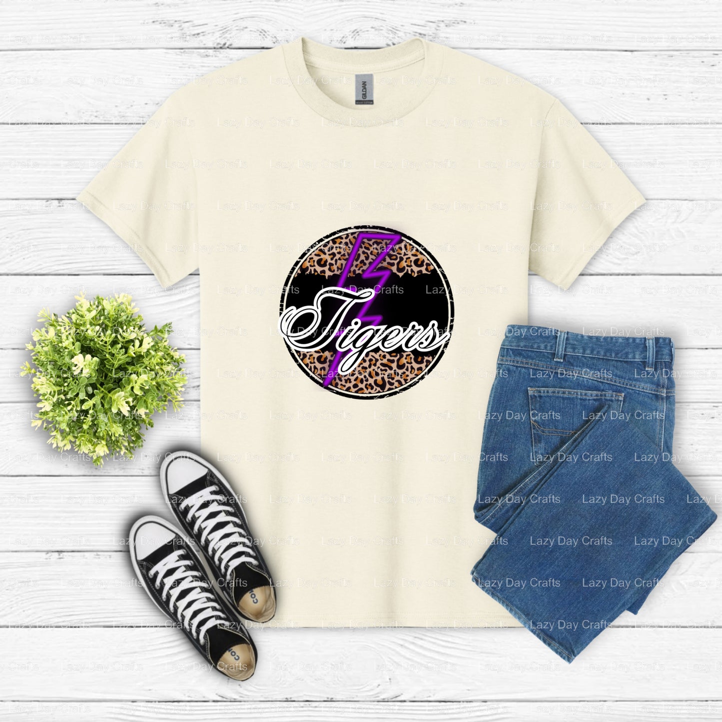 TIGERS – School Spirit DTF Transfer (view 1 of 2) – by Lazy Day Crafts – DTF Transfers – DTF Transfers, Premade DTF