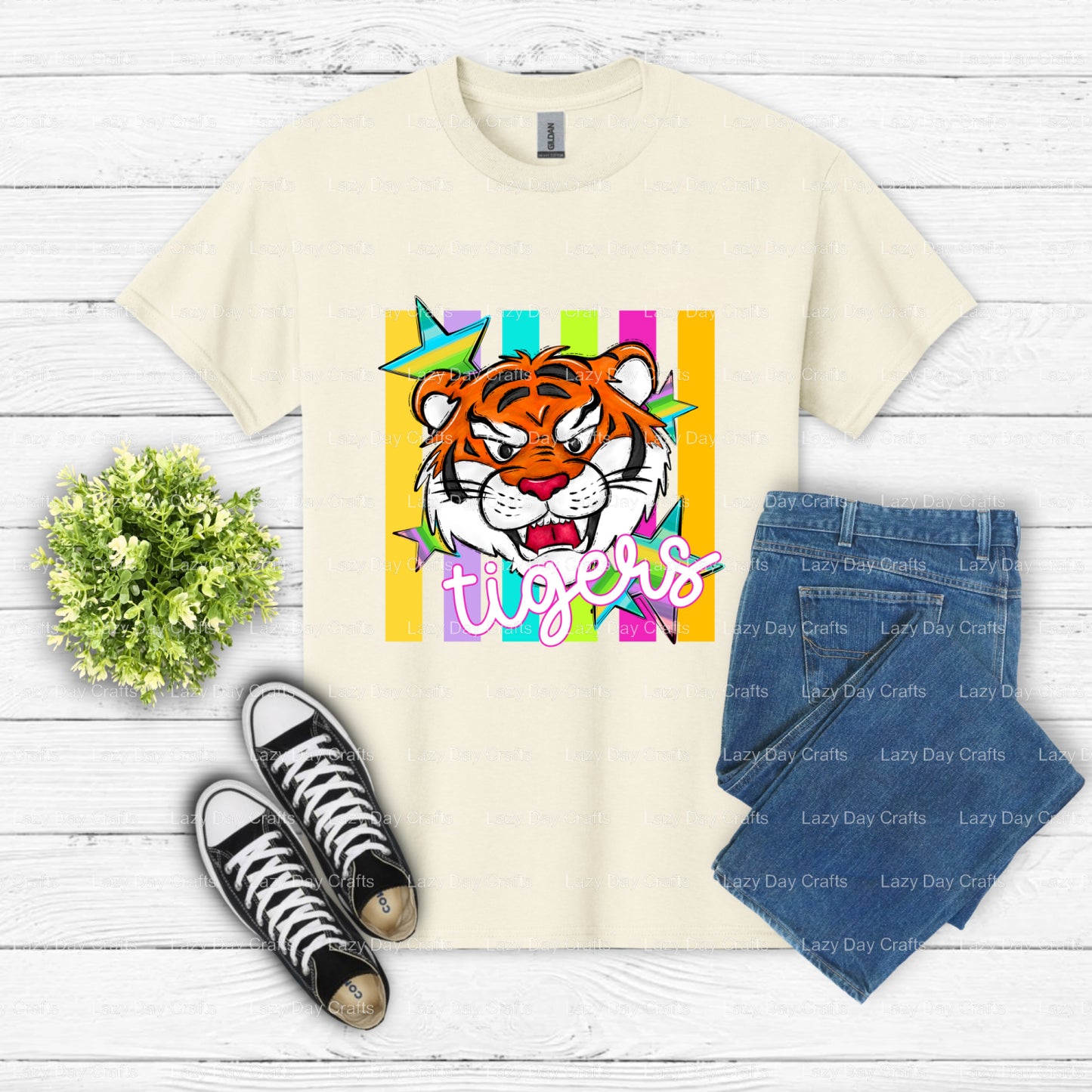 TIGERS – School Spirit DTF Transfer (view 1 of 2) – by Lazy Day Crafts – DTF Transfers – DTF Transfers, DTF Transfers