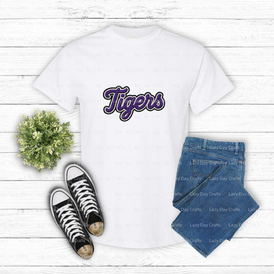 TIGERS – School Spirit DTF Transfer (view 1 of 2) – by Lazy Day Crafts – DTF Transfers – DTF Transfers, Premade DTF