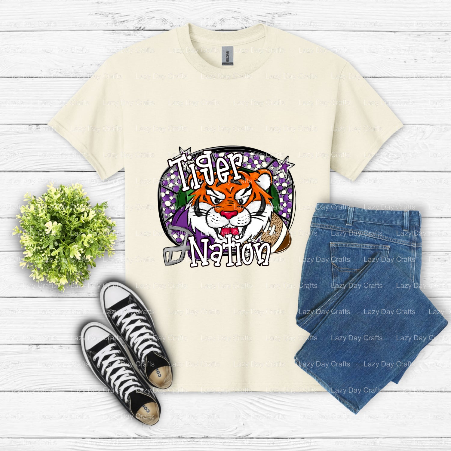 TIGERS – School Spirit DTF Transfer (view 2 of 2) – by Lazy Day Crafts – DTF Transfers – DTF Transfers, Premade DTF