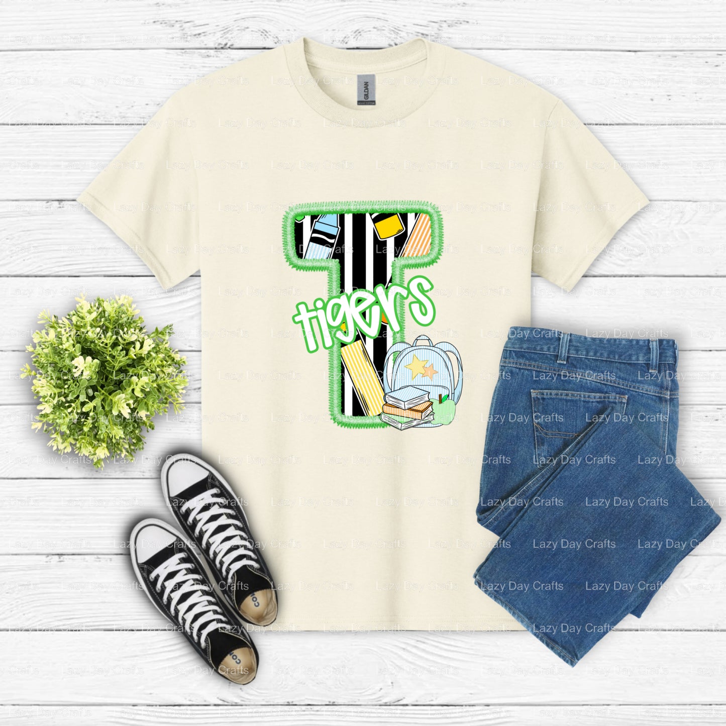 TIGERS – School Spirit DTF Transfer (view 2 of 2) – by Lazy Day Crafts – DTF Transfers – DTF Transfers, Premade DTF