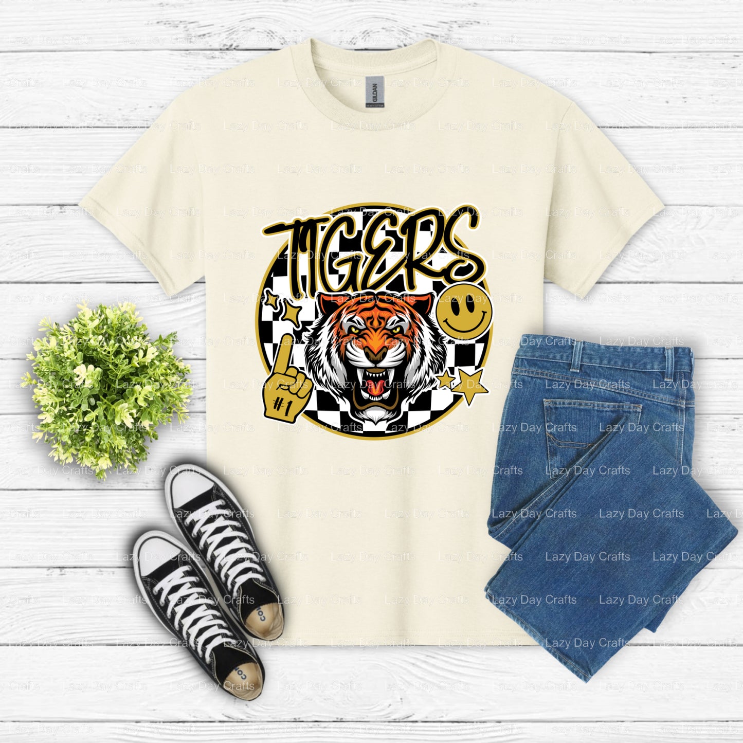 TIGERS – School Spirit DTF Transfer (view 2 of 2) – by Lazy Day Crafts – DTF Transfers – DTF Transfers, Premade DTF