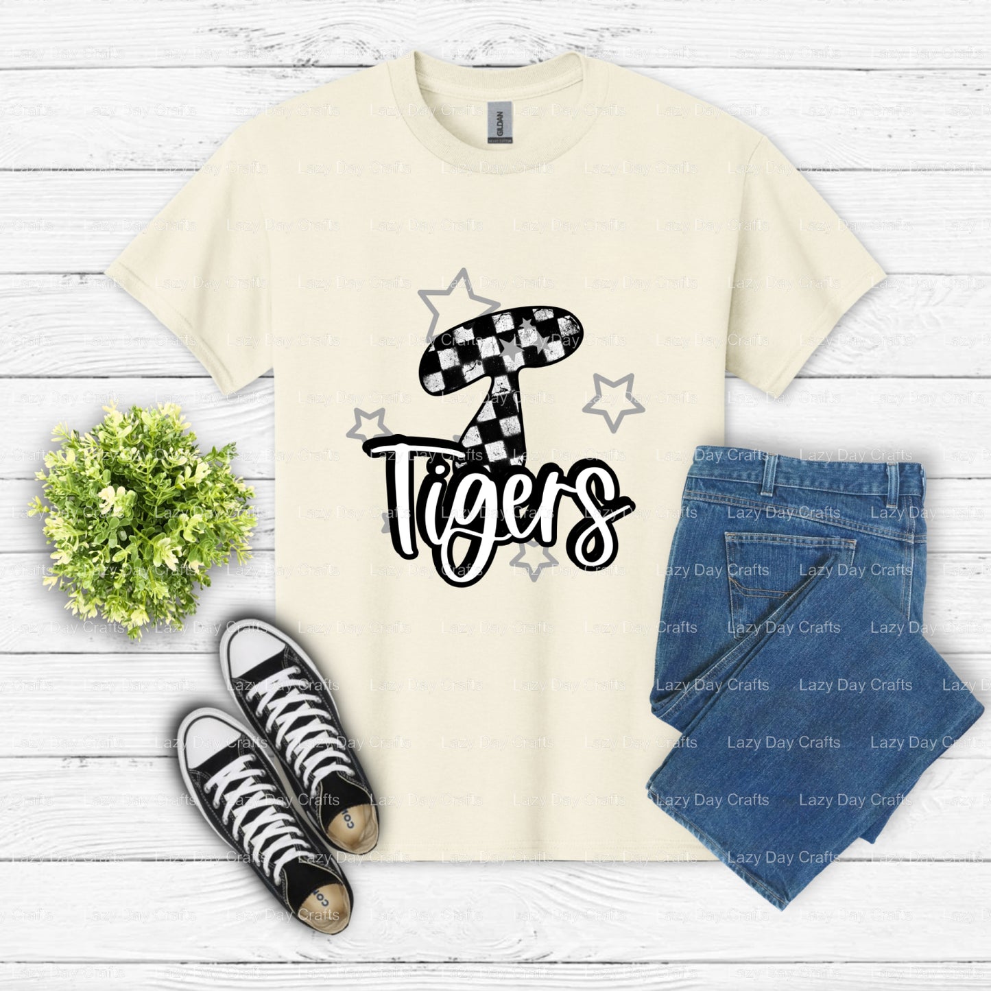 TIGERS – School Spirit DTF Transfer (view 2 of 2) – by Lazy Day Crafts – DTF Transfers – DTF Transfers, Premade DTF
