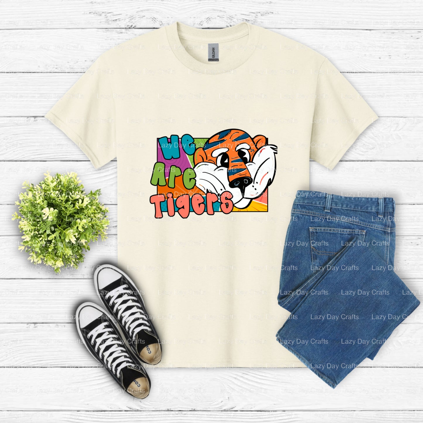 TIGERS – School Spirit DTF Transfer (view 2 of 2) – by Lazy Day Crafts – DTF Transfers – DTF Transfers, Premade DTF