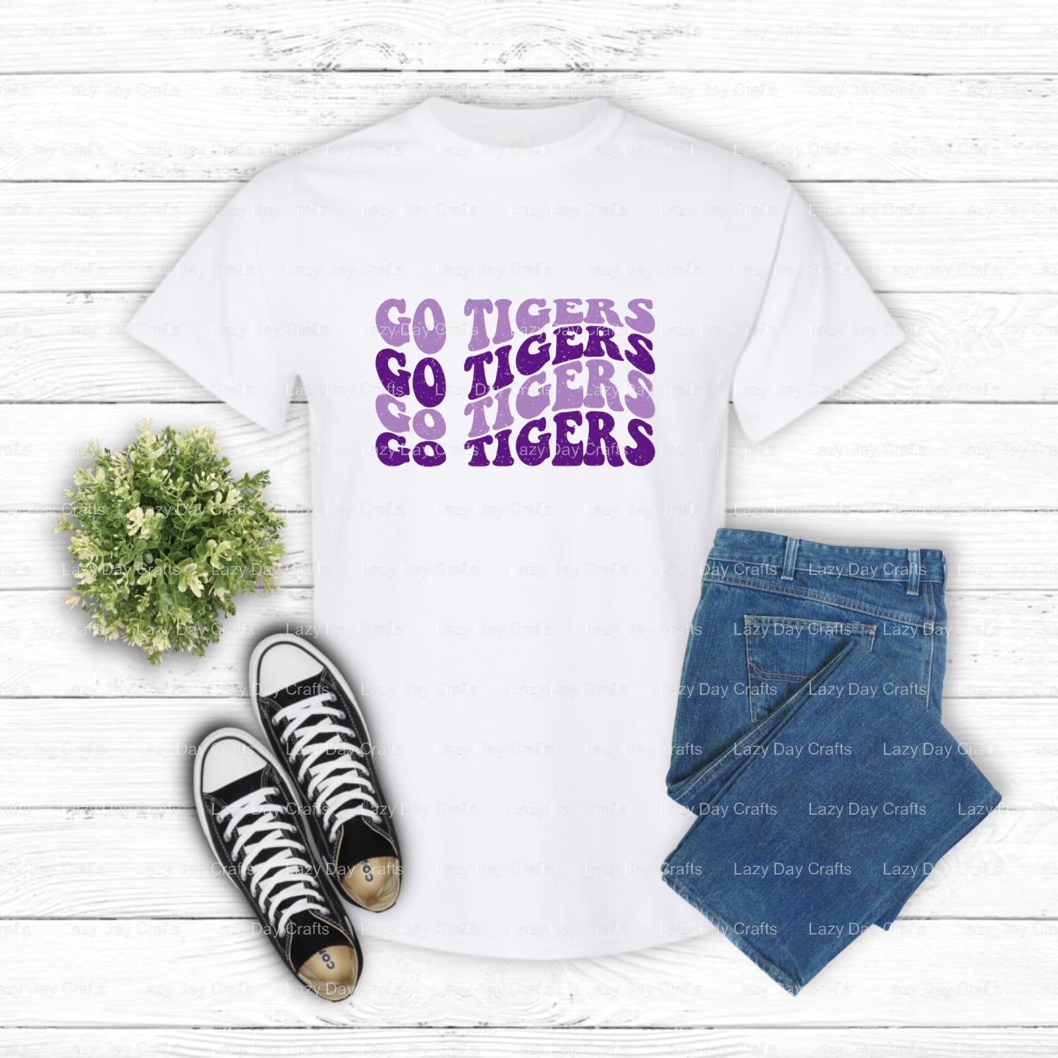 TIGERS Tiger Head Mascot – DTF Transfer (view 1 of 2) – by Lazy Day Crafts – DTF Transfers – DTF Transfers, Premade DTF