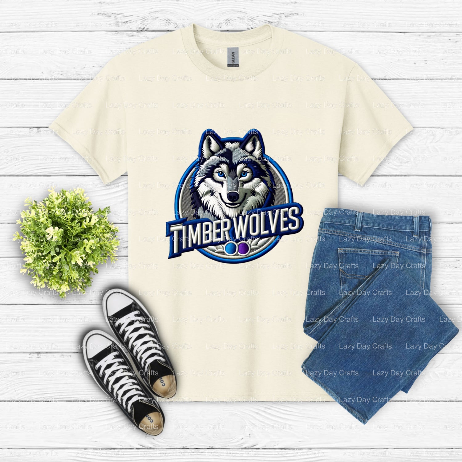 Timberwolves Howling Wolf – DTF Transfer (view 2 of 2) – by Lazy Day Crafts – DTF Transfers – DTF Transfers, Premade DTF