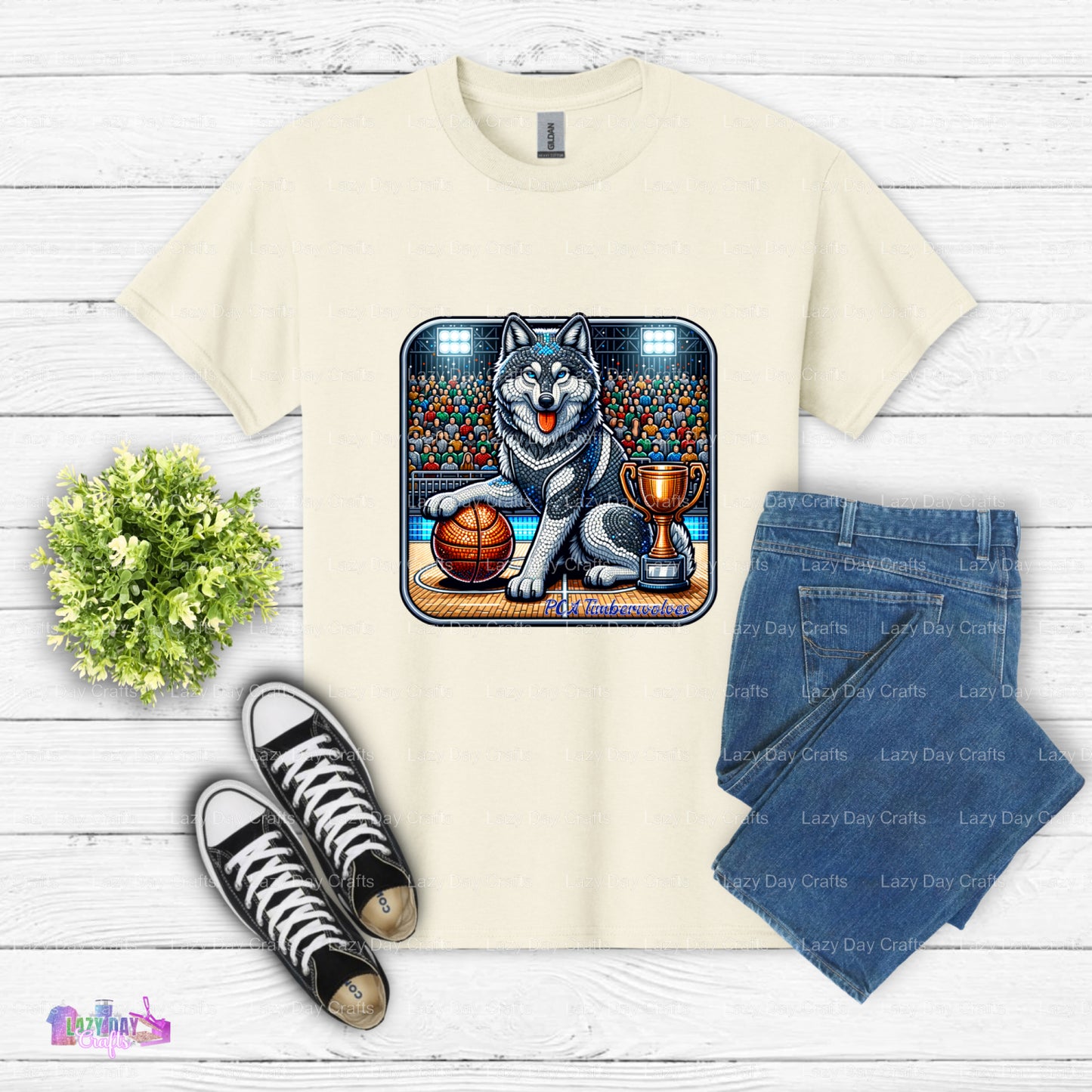 Timberwolves Logo – Basketball DTF Transfer (view 1 of 2) – by Lazy Day Crafts – DTF Transfers – Sports, Apparel Decor