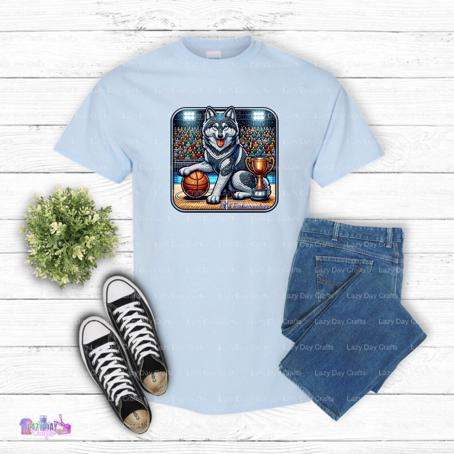Timberwolves Logo – Basketball DTF Transfer (view 2 of 2) – by Lazy Day Crafts – DTF Transfers – Sports, Apparel Decor