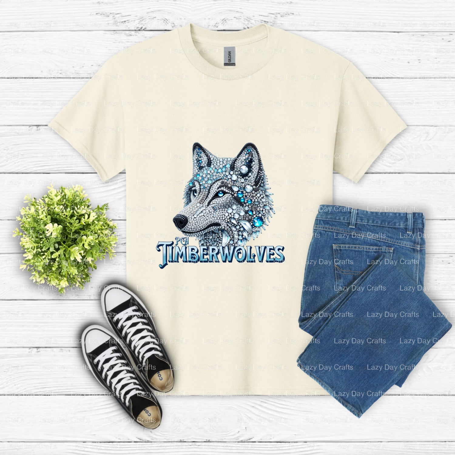 Timberwolves Mascot – DTF Transfer (view 1 of 2) – by Lazy Day Crafts – DTF Transfers – DTF Transfers, Premade DTF