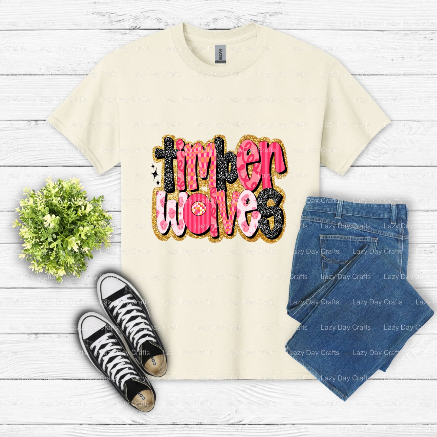 Timberwolves Mascot – Fan Gear DTF Transfer (view 1 of 2) – by Lazy Day Crafts – DTF Transfers – DTF Transfers, Premade DTF