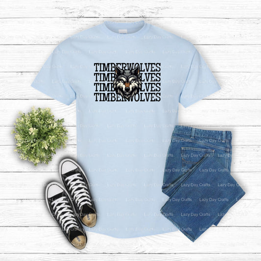 Timberwolves Mascot Logo – DTF Transfer (view 2 of 2) – by Lazy Day Crafts – DTF Transfers – DTF Transfers, DTF Transfers