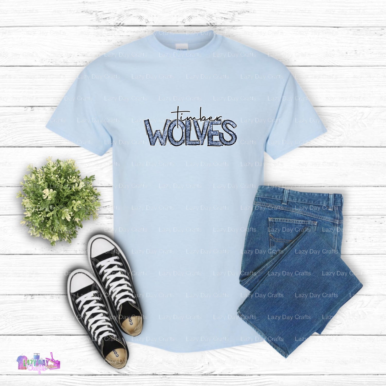TIMBERWOLVES – NBA Sports Glitter DTF Transfer (view 1 of 2) – by Lazy Day Crafts – DTF Transfers – Sports, NBA Team