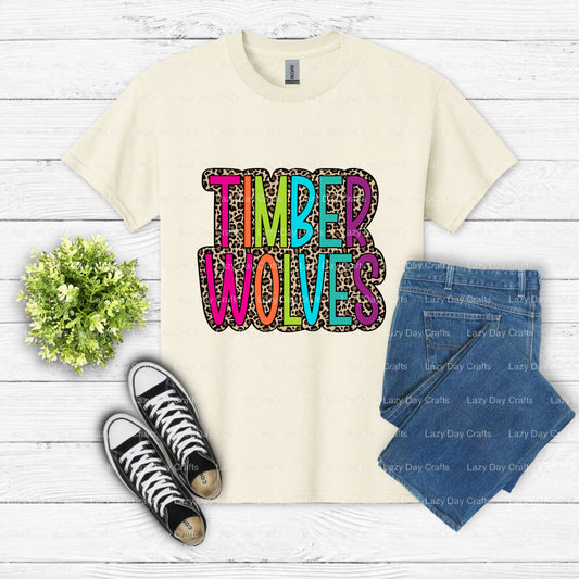 TIMBERWOLVES – Ready to Press DTF Transfer (view 1 of 2) – by Lazy Day Crafts – DTF Transfers – DTF Transfers, Premade DTF