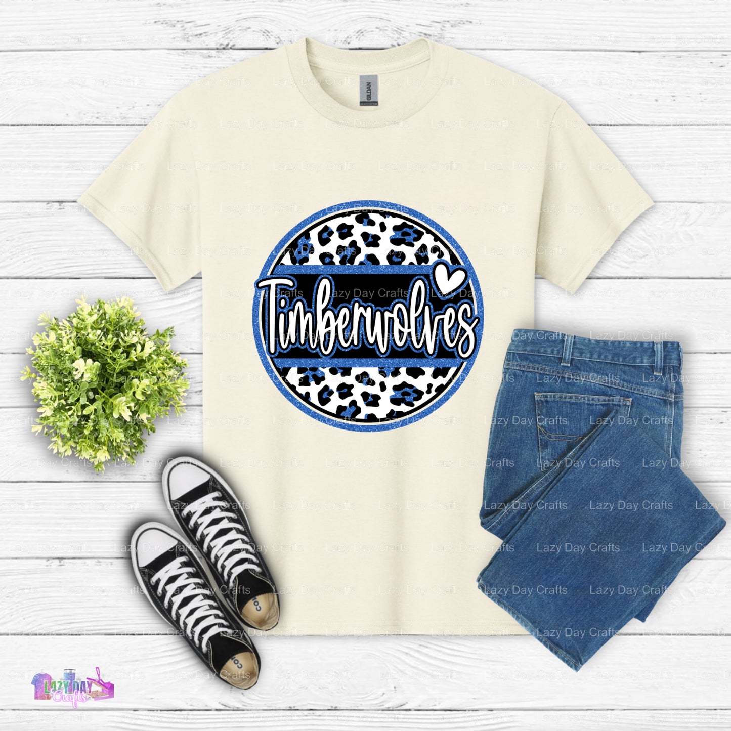 TIMBERWOLVES Royal Blue Glitter Distressed – NBA DTF Transfer (view 2 of 2) – by Lazy Day Crafts – DTF Transfers – NBA, Sp...