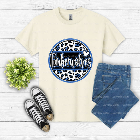 Timberwolves Royal Blue Glitter – DTF Transfer (view 1 of 2) – by Lazy Day Crafts – DTF Transfers – DTF Transfers, Premade...