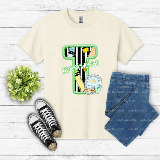 TIMBERWOLVES School Spirit – DTF Transfer (view 2 of 2) – by Lazy Day Crafts – DTF Transfers – DTF Transfers, Premade DTF