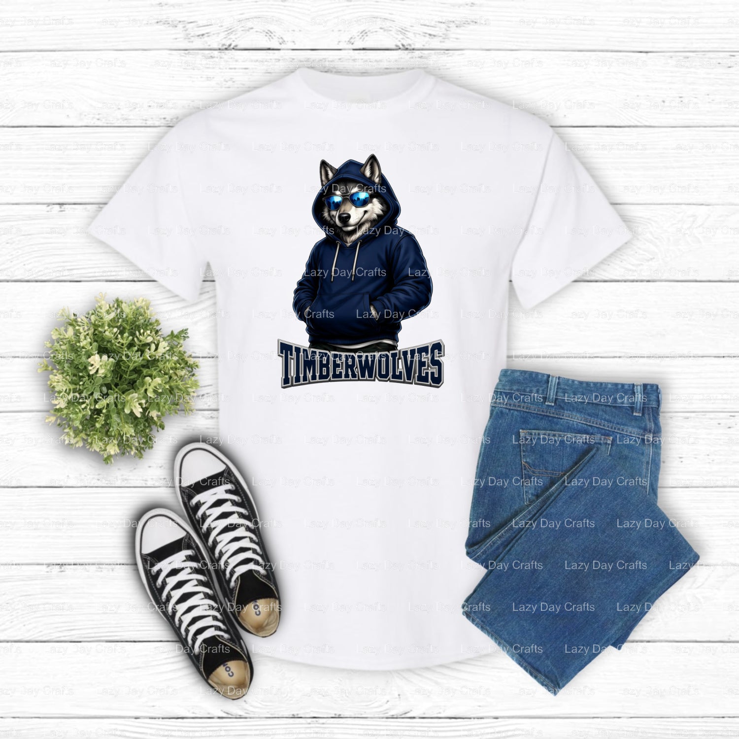 Timberwolves – School Spirit, Mascot DTF Transfer (view 2 of 2) – by Lazy Day Crafts – DTF Transfers – School Spirit, Masc...