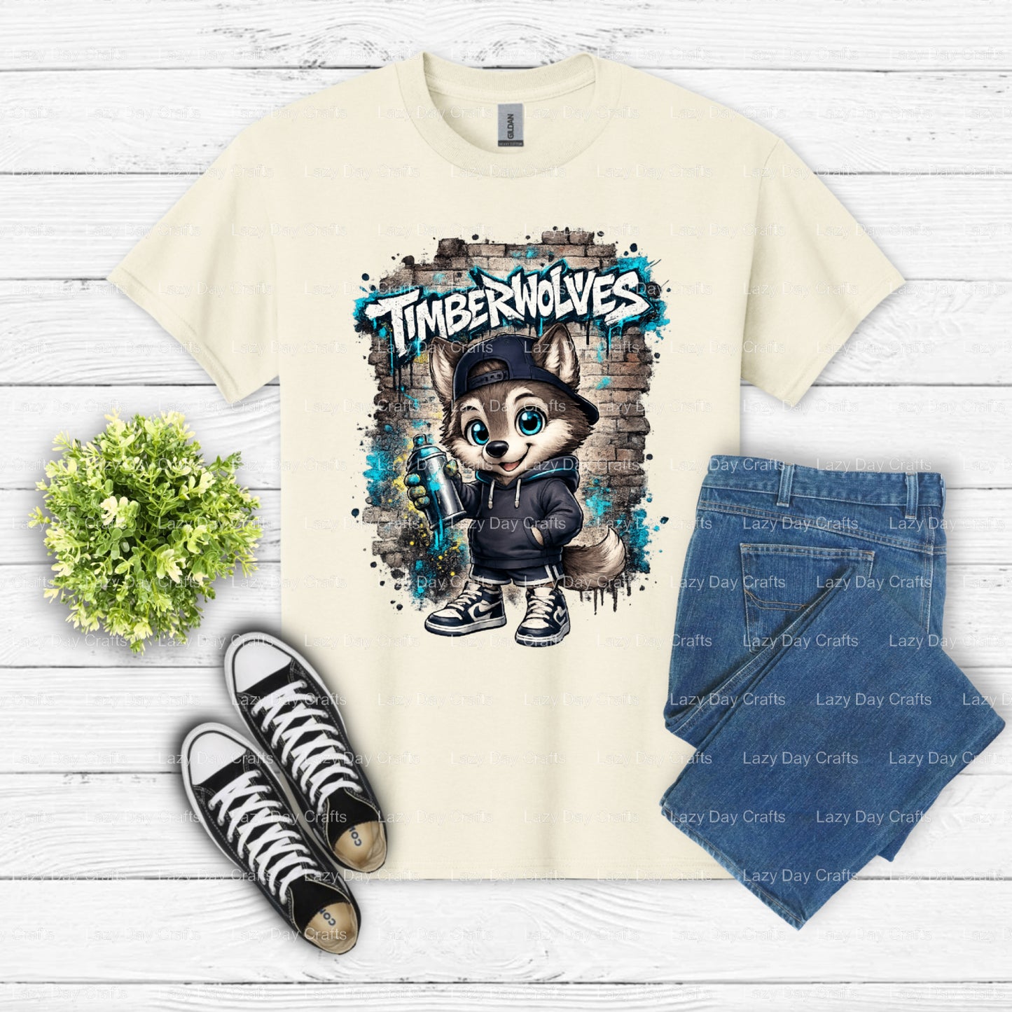 TIMBERWOLVES Wolf Head – Fan Gear DTF Transfer (view 1 of 2) – by Lazy Day Crafts – DTF Transfers – DTF Transfers, Premade...